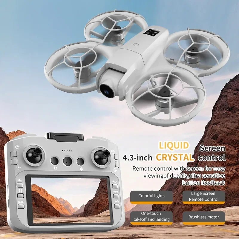 JJRC H137Pro GPS Drone with 4.3inch Screen 8K HD Dual Camera 360° Roll Brushless Motor Quadcopter RC Aircraft Toy for Kids