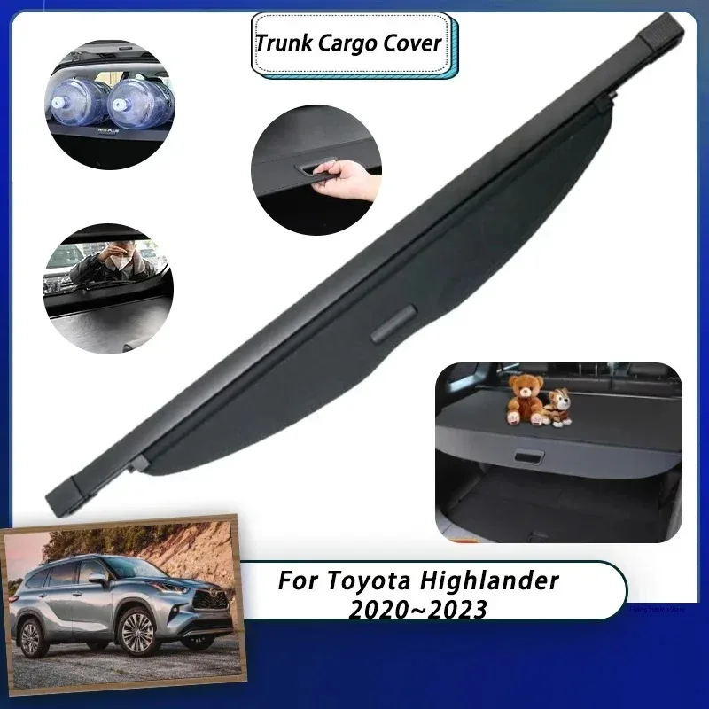 Car Trunk Curtain Cover For Toyota Highlander Kluger XU70 2023 2022 2021 Trunk Luggage Curtain Trunk Cargo Covers Accessories