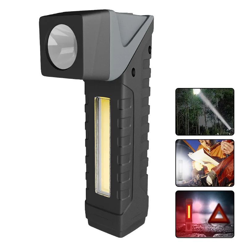 

Outdoor Portable Rechargeable Led Lamp Flashlight LED COB Torch with Pen Holder Flashlight Multi Magnet Working Fishing Torch