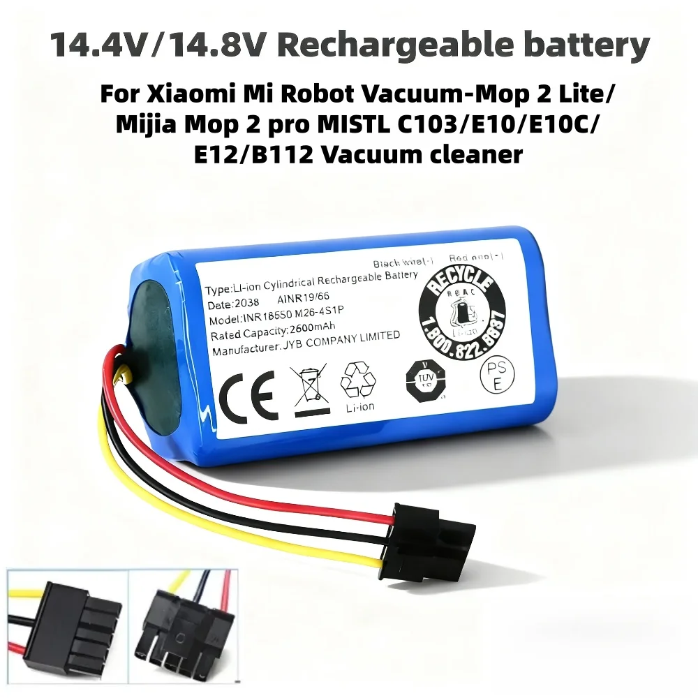 Rechargeable Li-Ion Battery 14.4V/14.8V 3200mAh N011-4S1P for Xiaomi Mi Robot Vacuum Mop 2 Lite MJSTL E10 E12 B11 Vacuum Cleaner