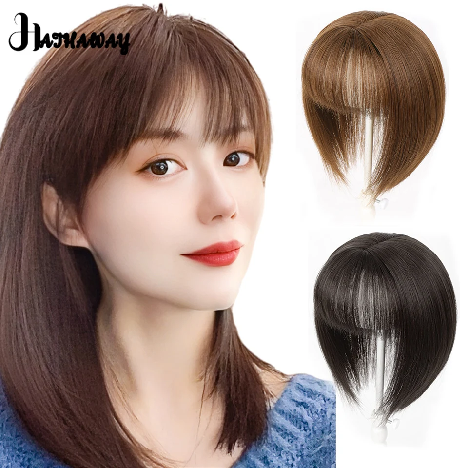 Synthetic Wig Piece Women's Head Cover White Hair Reissue 3d French Bangs Natural Fluffy Thin Bangs