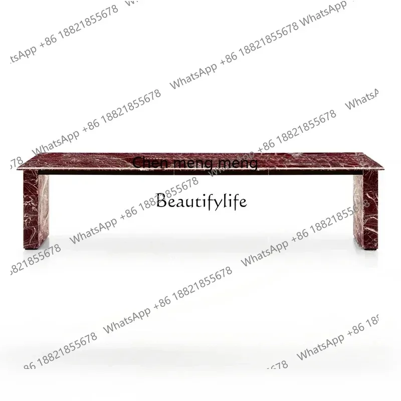 style  Natural marble dining table Rectangle modern simple purple marble dining table ss 8617