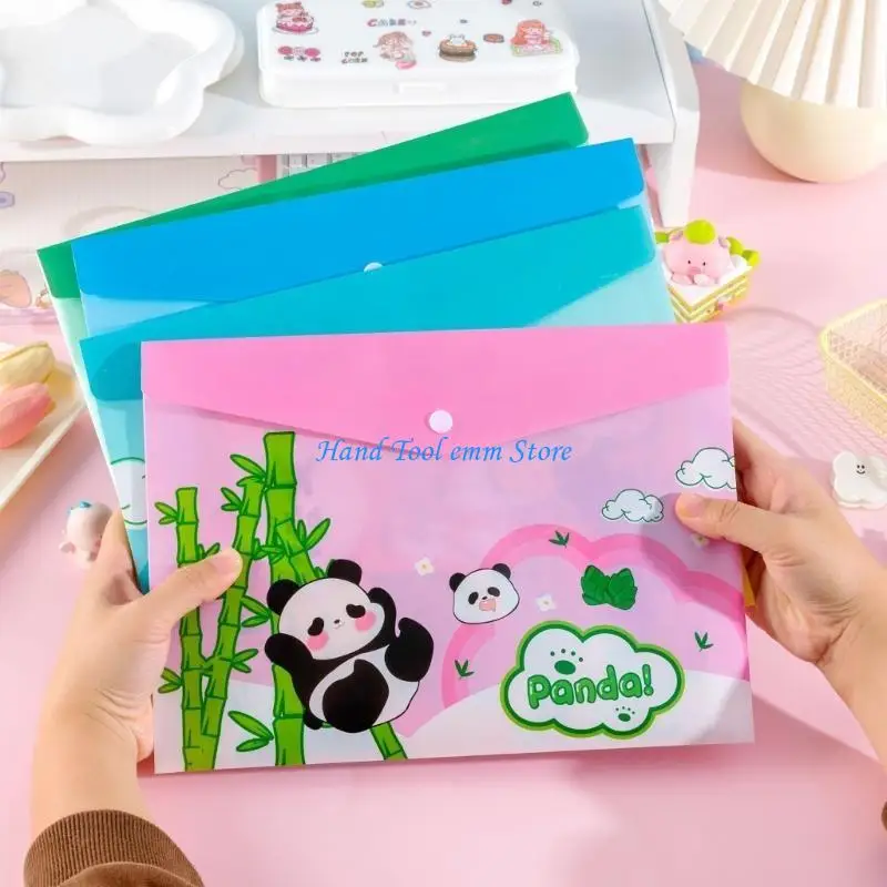 

H37F 10Pcs Large Capacity File Folder Button Closure Water Resistant Document Pouches Letter Size File Envelope