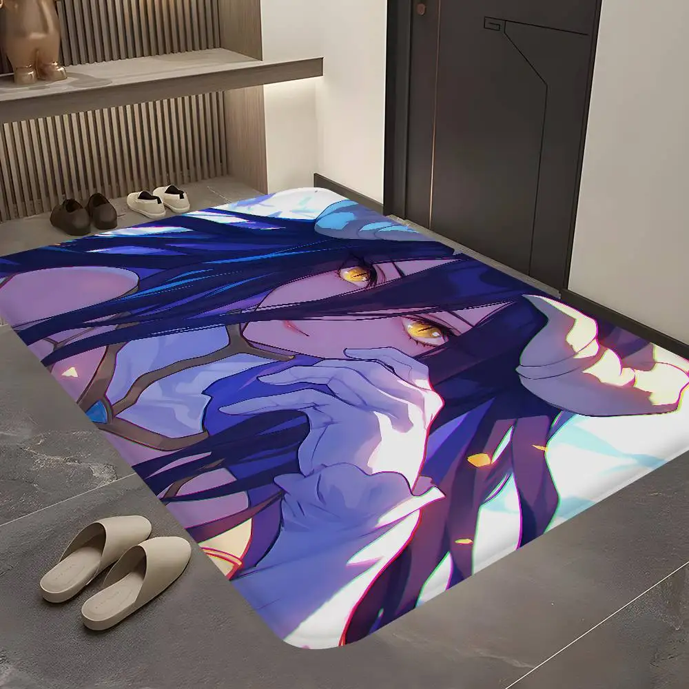 Gamer Albedo Anime Girls Floor Mat INS Style Soft Bedroom Floor House Laundry Room Mat Anti-skid Household Carpets