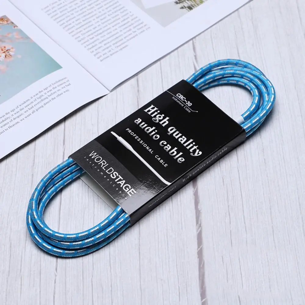 New 3M Braided Guitar Cable 6.5mm Plug Guitar Effects Connector Pickup Cable Noise Reduction Guitar Accessories Audio Wire Cord