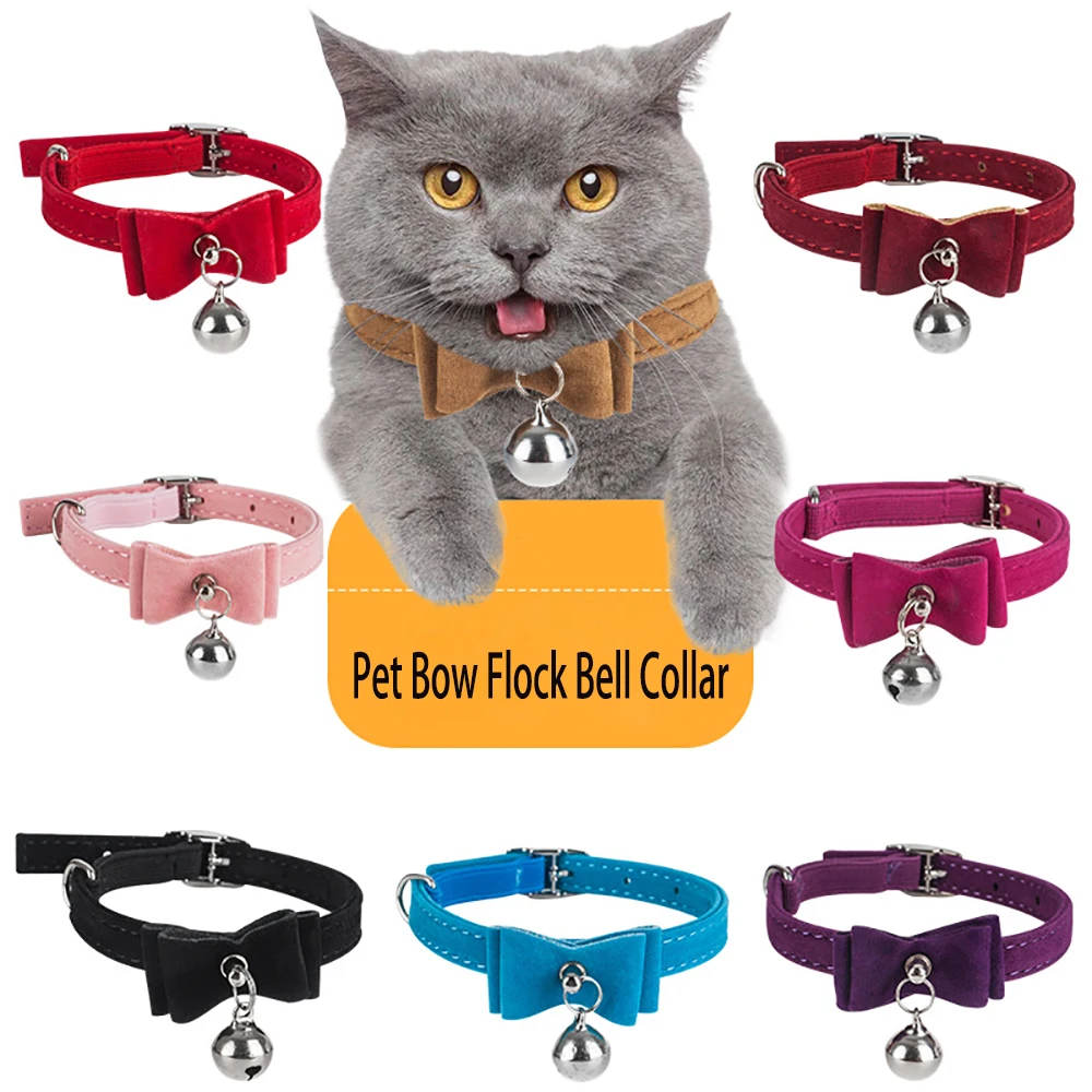 

Adjustable Breakaway Flocking Cat Collar, Safety Buckle, Puppy Collar, Dogs or Kittens Necklace