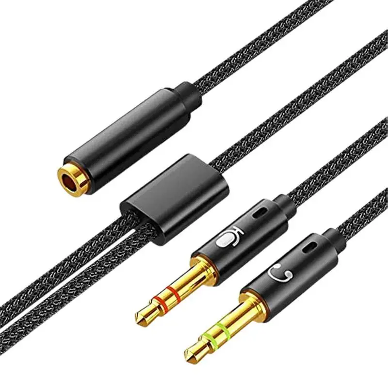 Vention-Headphone Splitter e adaptador de fone de ouvido, áudio, 3,5mm, fêmea para 2 Jack Masculino, 3,5 Mic, Y Splitter, fone de ouvido para PC, cabo auxiliar