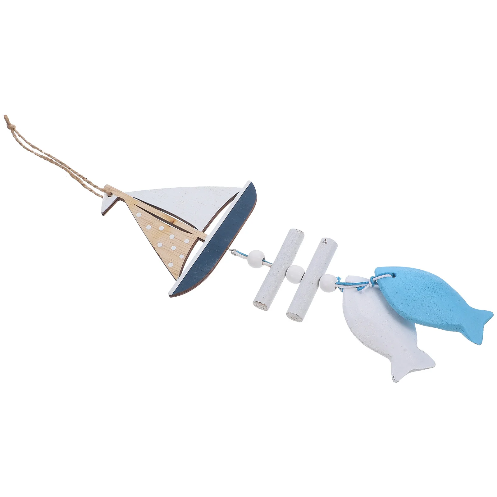 

Mediterranean Style Wooden Fish Hanging Decor Nautical Wall Art Home Pendant Safe Easy to Suspend Gift Mediterranean Wall Art