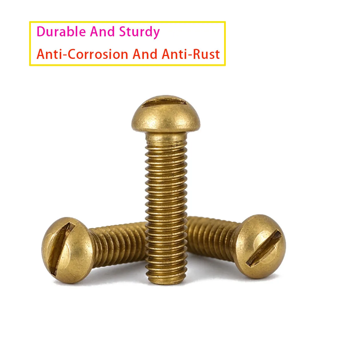 M3 M4 M5 M6 M8 Brass Slotted Round Head Screw, Suitable for Precision Maintenance and Aesthetic Applications