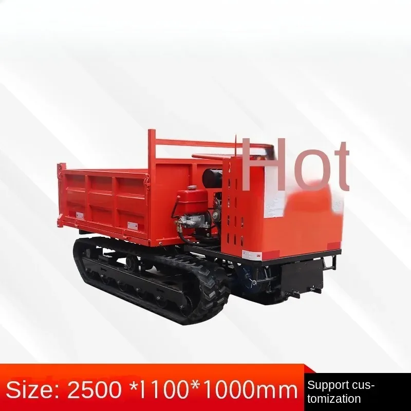 Véhicule de transport sur chenilles, agricole tout terrain, quatre roues motrices, verger de montagne, petit tracteur à seau automatique