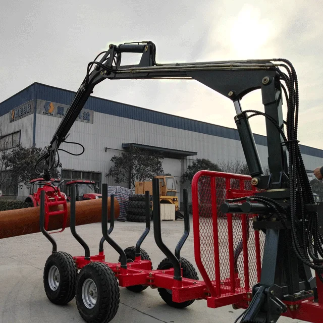 2025Тракторный прицеп для лесозаготовок по дереву с краном для Малайзии