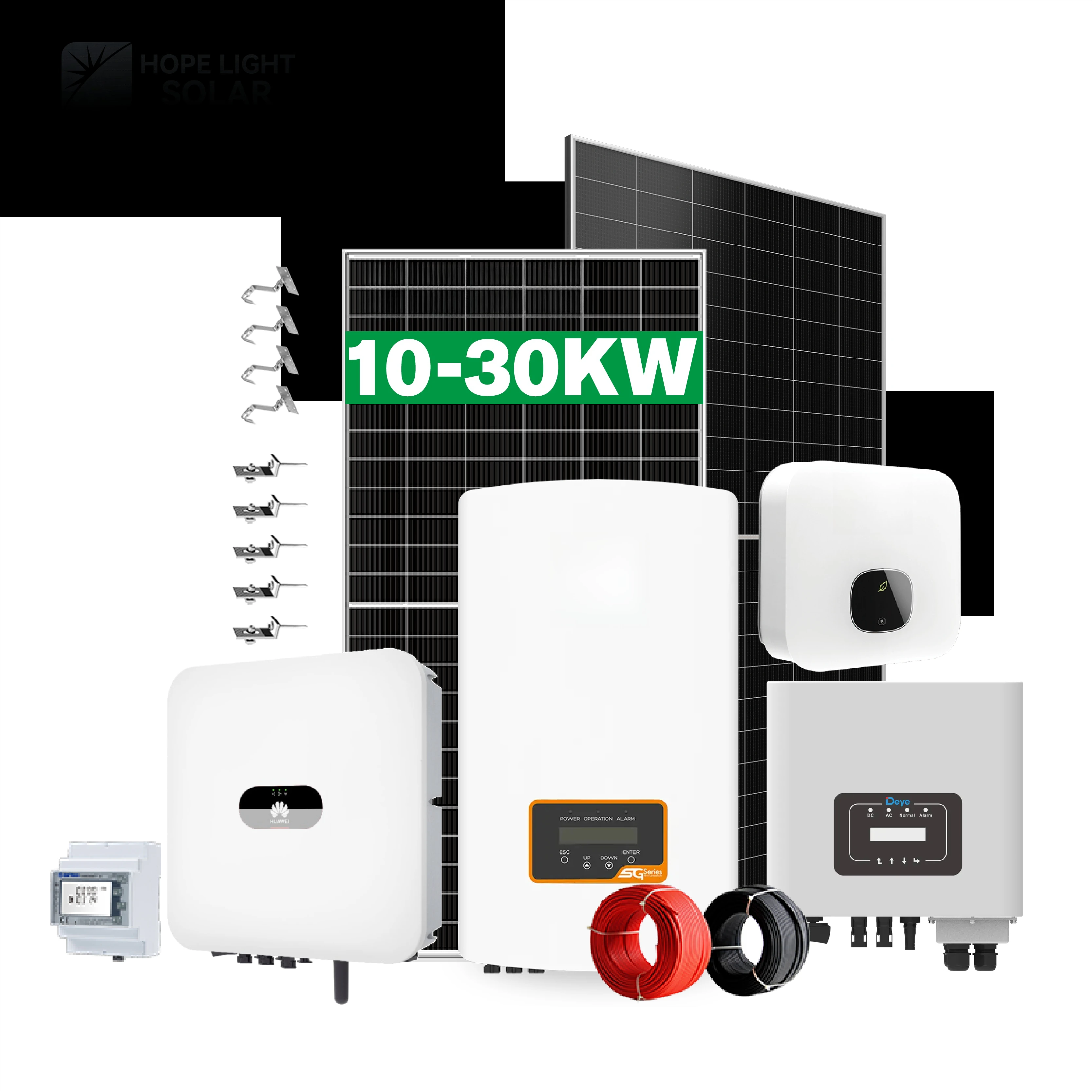 High Performance 10kW 15kw 16kw 20kW On-Grid Solar System for Rooftop and Ground Mounted Power Generation Projects