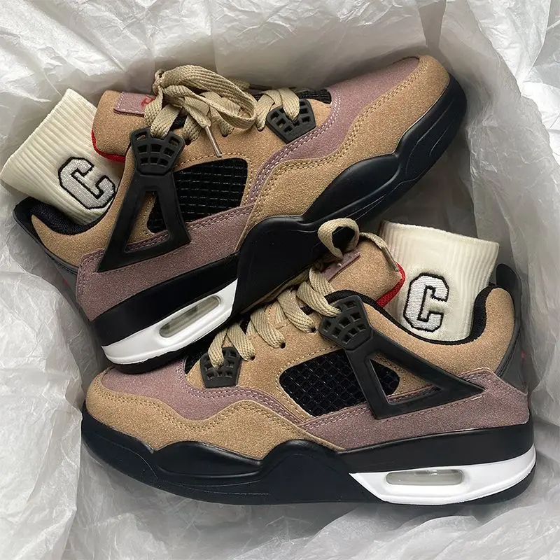 أحذية رياضية نسائية ريترو تصميم من جلد الغزال منصة مختلط الألوان زوجين عارضة الأحذية الاتجاه خفيفة الوزن المدربين مجلس أحذية الرجال النساء