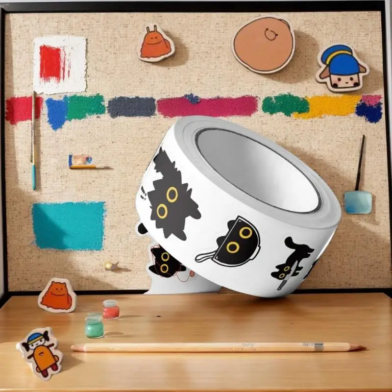 500 Stücke Nette Schwarze Katze Aufkleber Kreative DIY Graffiti Aufkleber Telefon Wasserflasche Gepäck Aufkleber Kinder Belohnung Dekor Aufkleber
