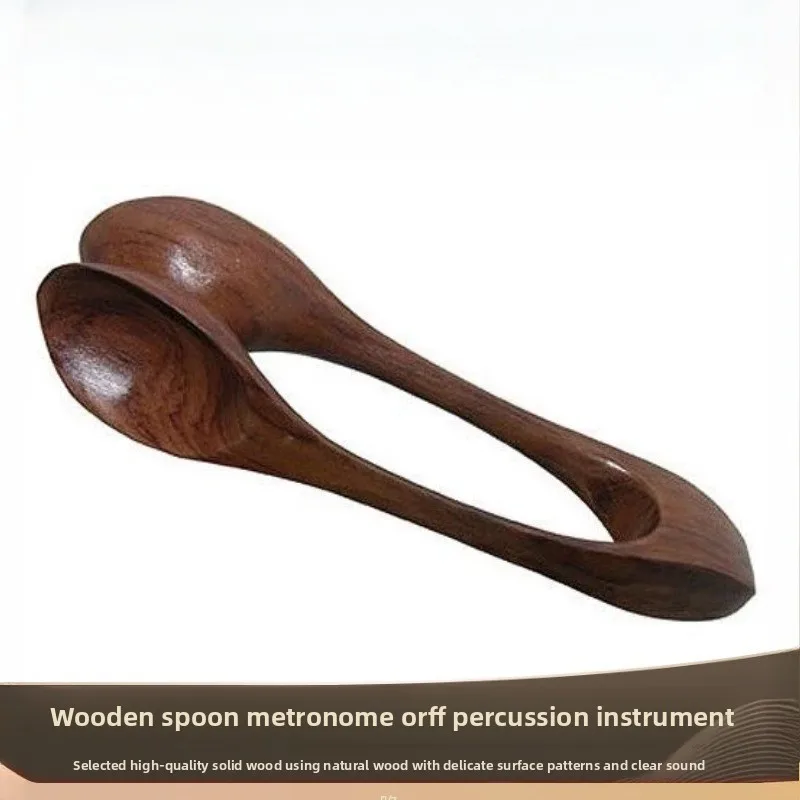 Handcrafted Wooden Metronome Wooden Ladle Castanets Percussion Instruments Children Accompaniment Education Instruments Castanet
