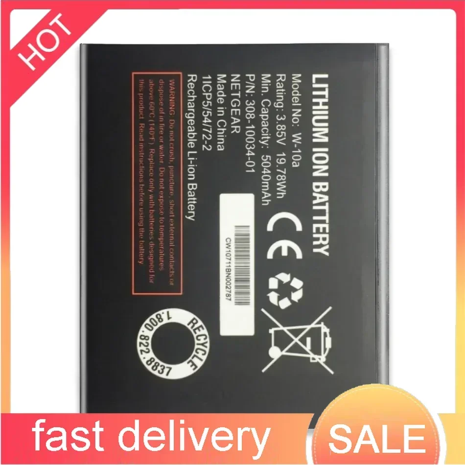 

3.8V 5040mAh W-10A High Quality Rechargeable Battery For NETGEAR NightHawk M2 MR2100 Wireless Router