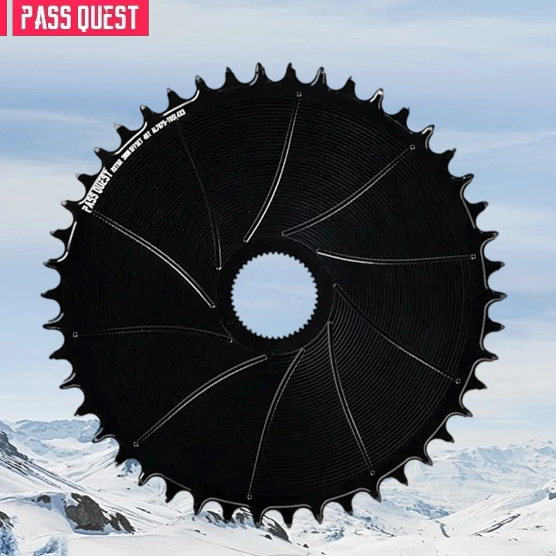 

PASS QUEST 3mm Offset AERO Round Narrow Wide Chainring for Rotor Gravel Bike Direct Mount ALDHU Crank AXS 12 Speed Chain 42-54T