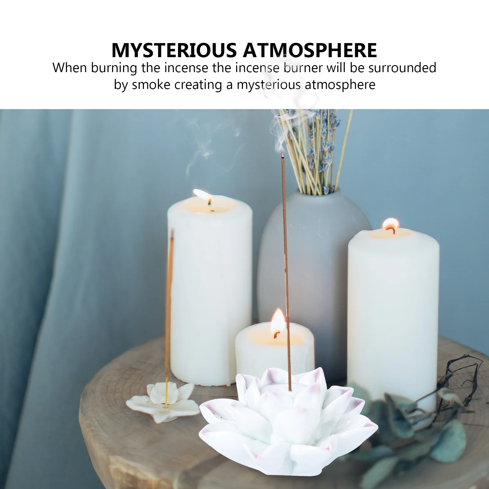 

2Pcs Ceramic Incense Censer Lotus Shape Decorative Burner for Bedroom Office Yoga Room Home Aroma Incense Burner