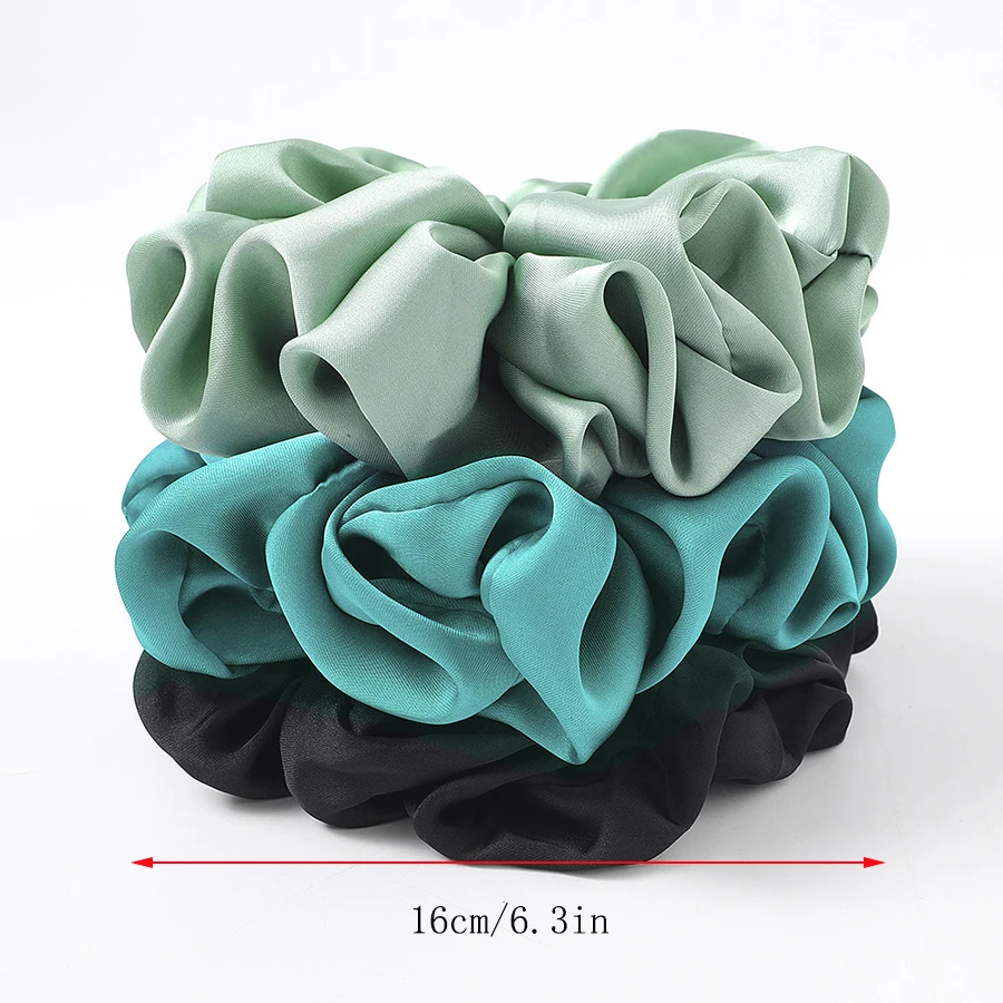 Fashion Oversize Scrunchie Women Elastic Hair Bands Solid Color Satin Scrunchies Summer Ponytail Holder Ties Headwear