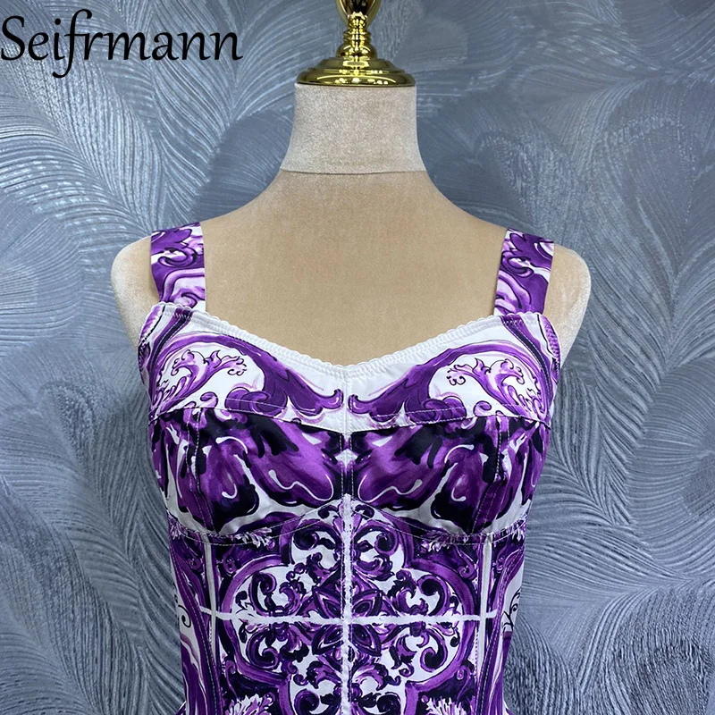 Seifrmann 2026 Sommer Damenmode: Neues, modisches Baumwoll-Trägerkleid mit Print und Taillenbetonung