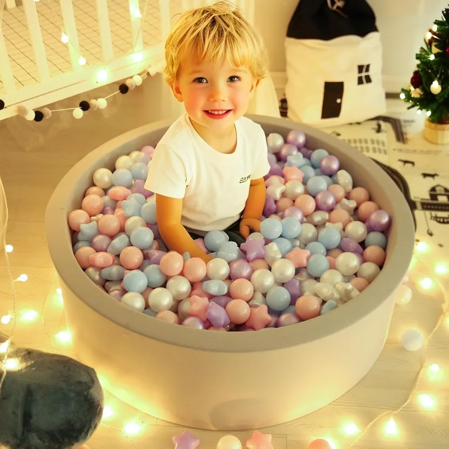 100 bolas para niños pequeños, sin ftalatos, sin BPA, no tóxicas, a prueba de aplastar, bolas de juego de plástico suave, tienda con forma para bebés y niños, juego de piscina