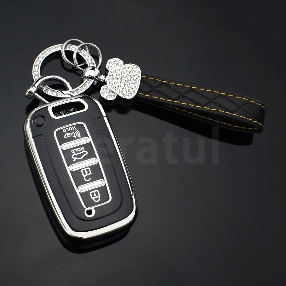 4 Buttons TPU Key Case Cover Shell Fob Holder for Kia Sportage R Borreed Sorento K5 K7 for Hyundai Tucson Azera IX35 Sonata