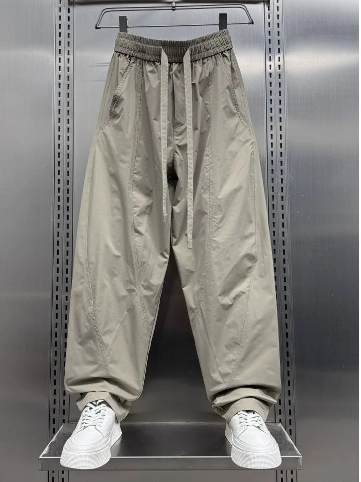 

Men's Summer Thin Loose Casual Straight Leg Pants Patchwork Breathable Color Lightweight Trousers for Youth