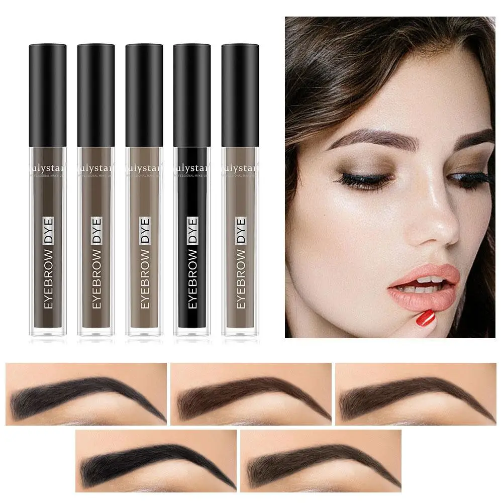 Crema para cejas potenciadores, resistente al agua, tatuaje de cejas, fibra negra, Gel marrón, tinte líquido Ultra teñido, brocha de maquillaje Wit X1O3