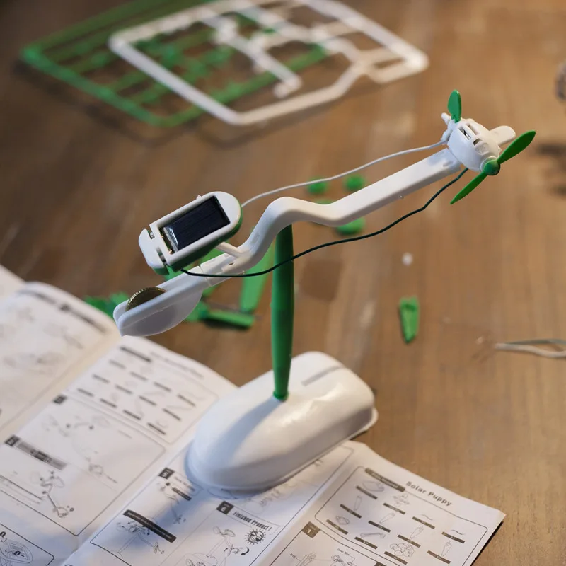 Energía renovable con nuestro juguete Solar seis en uno, regalo educativo, Kit de bricolaje, construir Avión de energía, barco, coche, tren, modelo