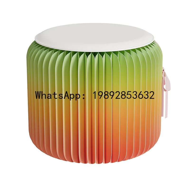 

Креативный дизайнерский табурет PYJ в скандинавском стиле, низкий, для макияжа, художественный, в стиле «дофамин», с простым дизайном и функцией хранения.