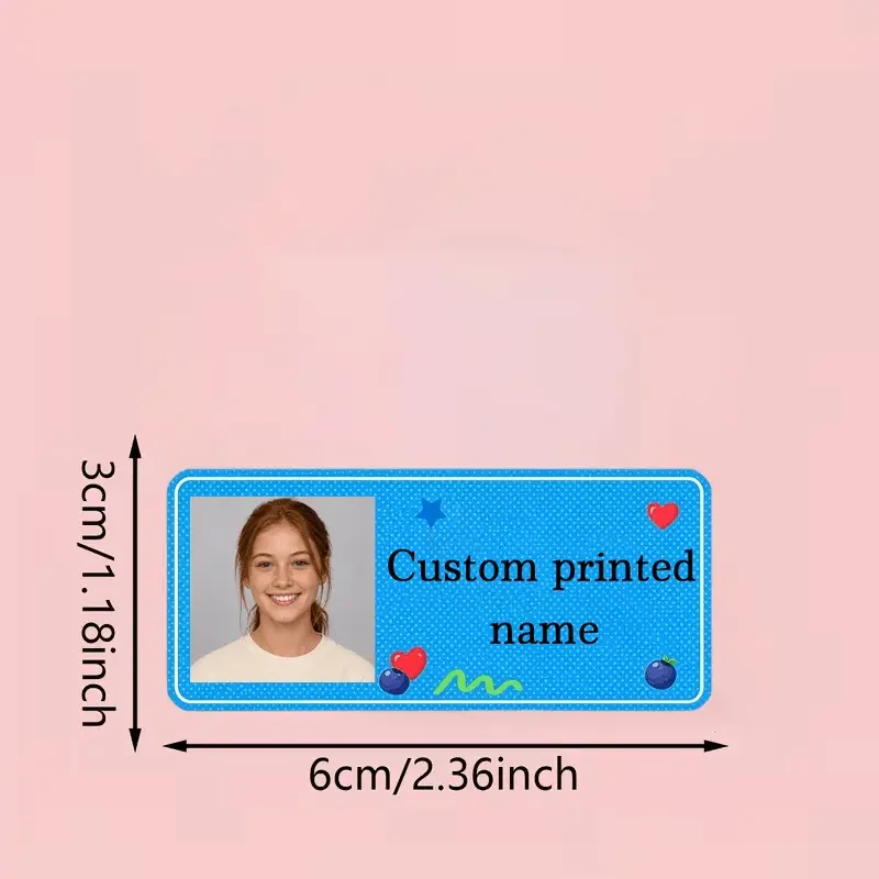 Customized Back-To-School Photo Name Stickers, Custom Text Labels, Personalized Labels for Schools, Offices, Water Bottles, Pencils - Non-Curling Adhesive Waterproof Name Tags, School Classroom Backpacks, Luggage, Back-To-School Gifts for Sons and Daughters