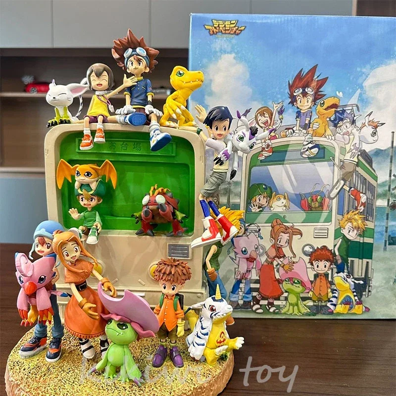 34cm Digimon Adventure Anime Figure Family Portraits Figures Pvc Statue Model Doll Collection Room Decoration Toys Birthday Gift