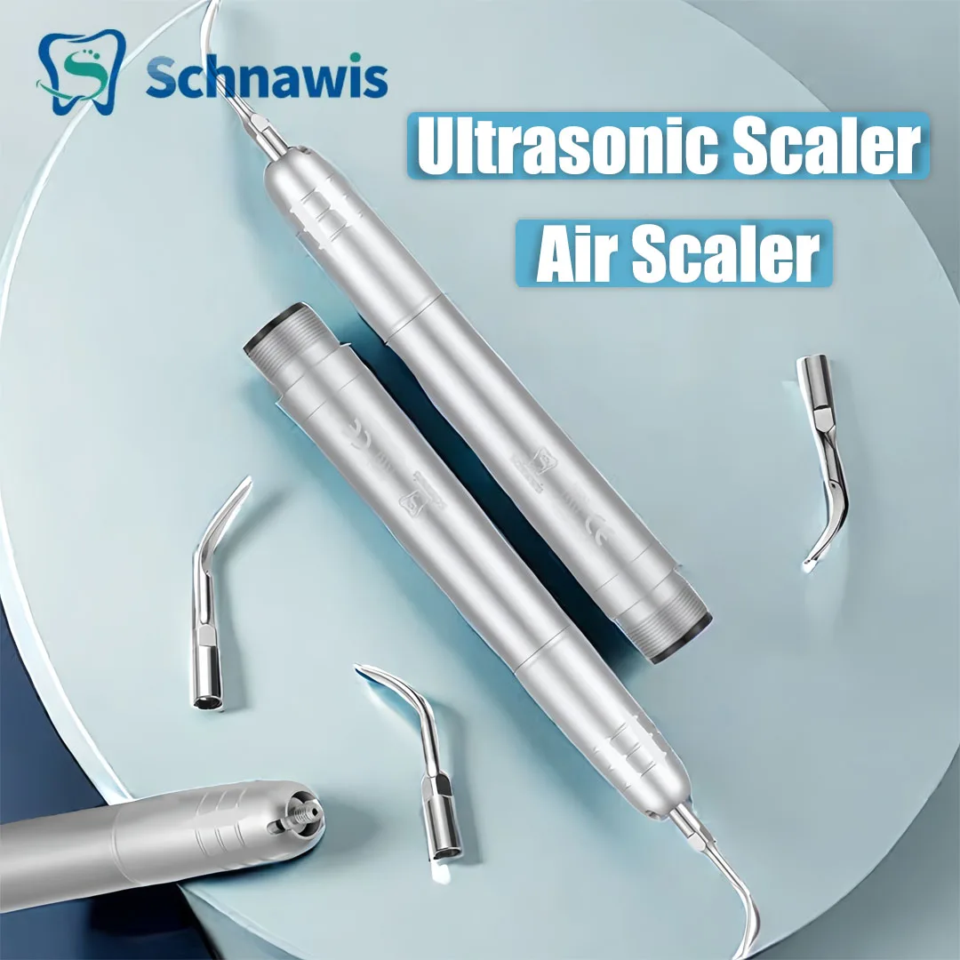 Schnawis Dental  Ultrasonic Scaler Handpiece Air Scaler Handpiece Sonic Scaler Tooth Cleaner With 3 Tips 2/4 Hole Dentistry Tool