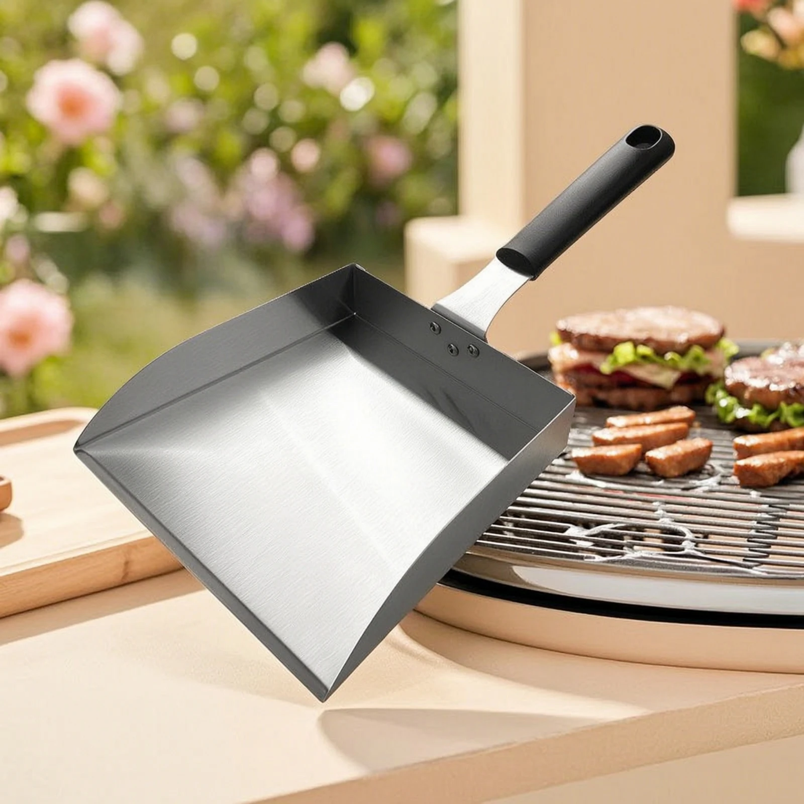 Grill Shovel with Detachable Handle Long-Lasting Food Transfer Shovel Griddle Food Mover Easy to Clean Utensil Multipurpose