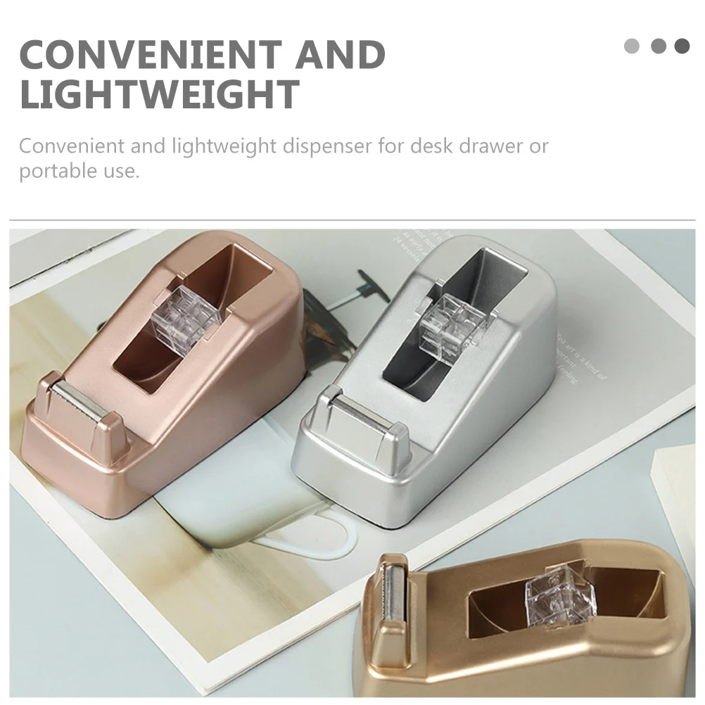 Professional Heavy Duty Tape Dispenser Reusable Golden Holder Compact Plastic Sticker Smooth Edge Portable Lightweight