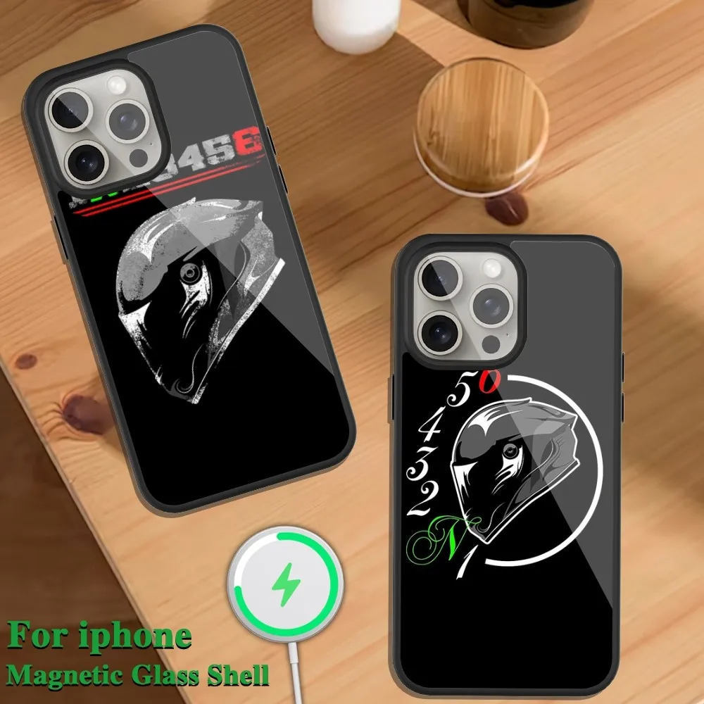 

Чехол для телефона 1N23456, мотоциклетный Магнитный чехол для iPhone Magsafe, 13 14 15 11 12 Pro Max Plus, стеклянный чехол для зарядки