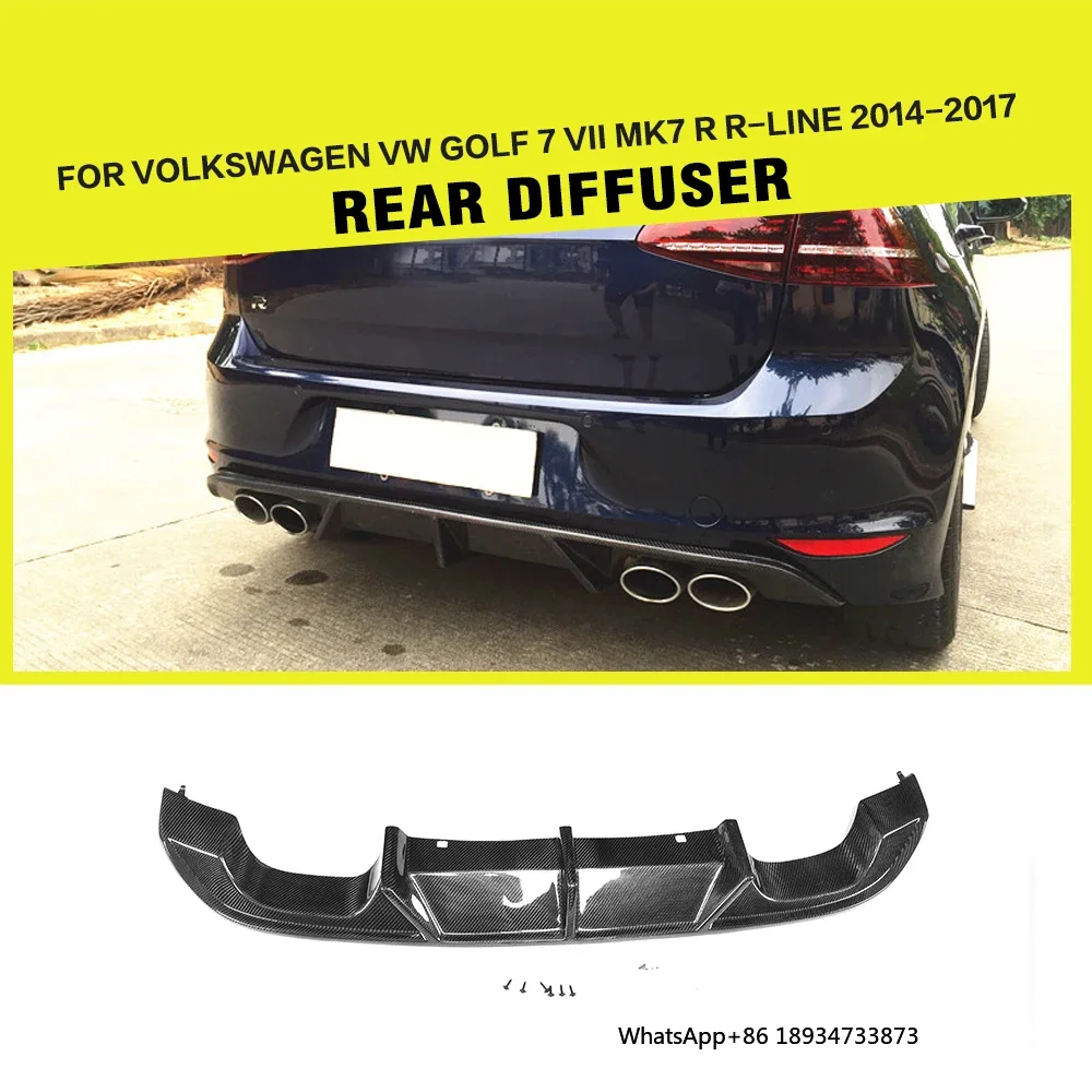 Labio difusor trasero de fibra de carbono GOLF VII R para Volkswagen VW GOLF 7 MK7 R R-LINE 14-17