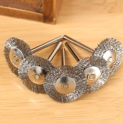 5pcs 25mm Diameter Polishing Wire Brushes Stainless Steel Dremel Accessories Drill Rotary Grinding Tools Remove Metal Craft tool