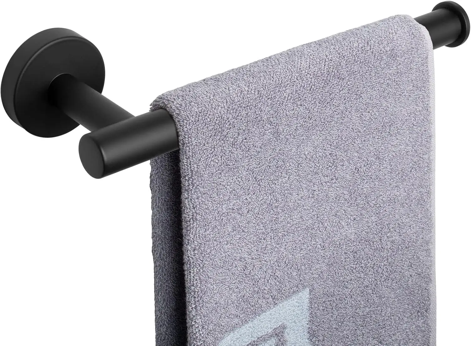 

Thick Stainless Steel Towel Holder, Rustproof Wall Mounted Rack for Bathroom, Contemporary Style in Matte Black, 9 Inch