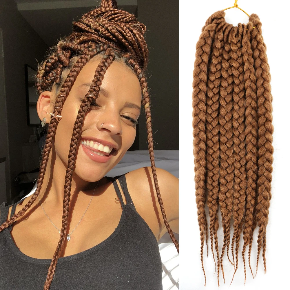 

14 Inch Short Box Braid Crochet Hair Synthetic Bob Braids Cute Crochet Braids Hair Extensions For Women