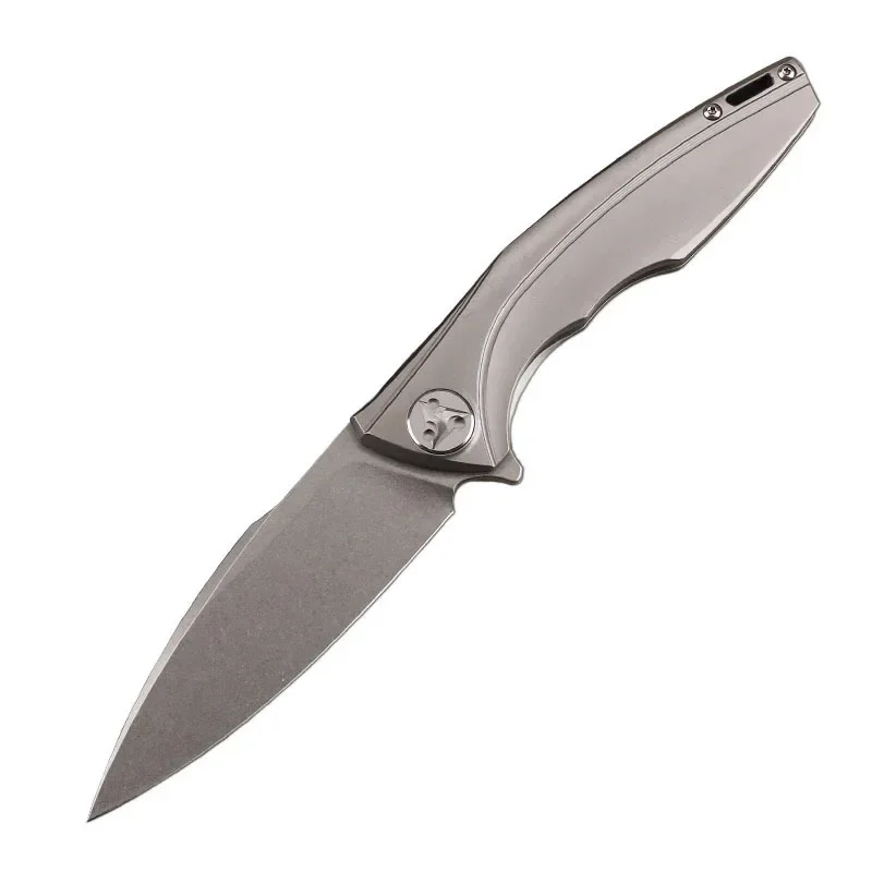 Hansen Titanium Alloy Handle Pocket Folding Knife M390 Blade Ball Bearing Tactical Hunting Camping EDC Survival Tool Knives