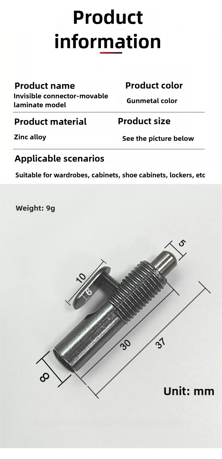 10/20 Stück Unsichtbarer Beweglicher Laminatverbinder mit Eingebauter Feder, Einfache Montage, Laminat-Stütze – Detail 6
