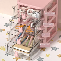 Multi-functional Desktop Organizer Drawer Box With Pen Holder And Hair Accessories Storage Shelf Stationery Cosmetics Container