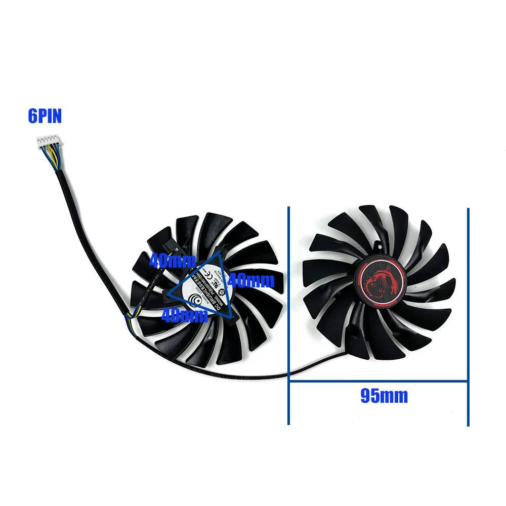 Original new PLD10010S12HH 6PIN GTX970 980 GPU FAN suitable for MSI R9 390 380 R7 370 GTX 980 980Ti  960 950 game graphics fan