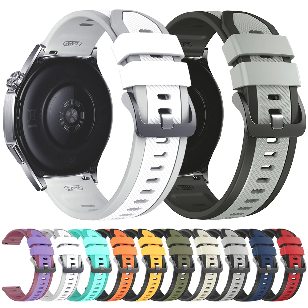 Pulseira de relógio de 22mm para xiaomi watch 2 pro/cor 1-2 mi watch s4 sport s3 s2 s1 ativo huawei gt 6 5 4 gt3 pro 46mm pulseira de silicone