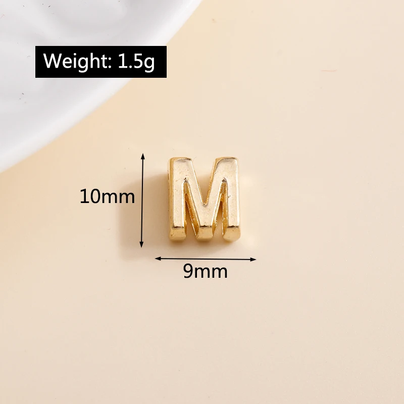 Leslie Mixed 20pcs Gold Color 26 A-Z Letters Charms Beads Metal Alloy Alphabet Pendant DIY Necklace Bracelet Earrings Marking