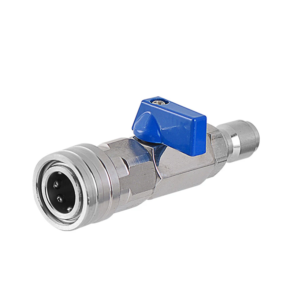 High pressure washer ball valve kit with 3/8-inch quick connector, used for electric washer hose control water flow switch