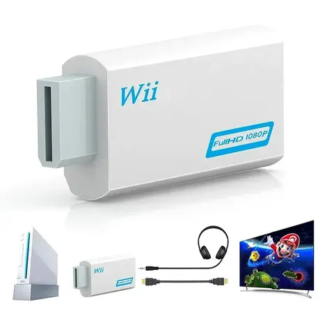 For Wii To HDMI-compatible Adapter Converter 3.5mm Audio For PC HDTV Monitor 1080P 720P Wii2 To HDMI WII2HDMI Converter Adapter