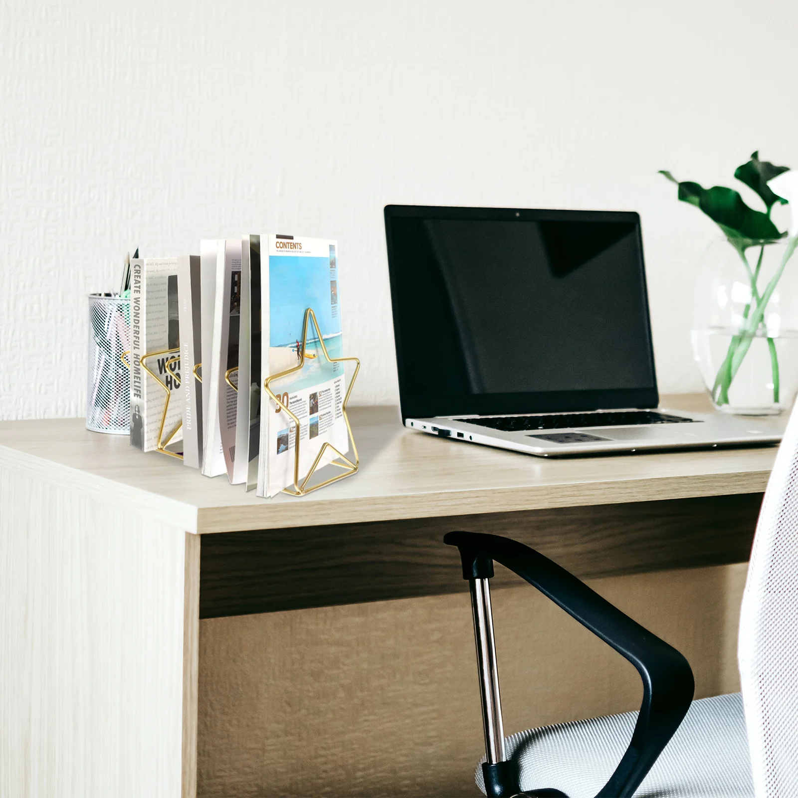 مكتب كتاب الرف حامل المجلات سعة كبيرة التخزين المنظم مكتب سطح المكتب سجل حامل مستقر غير تلميح مجلد ملفات #5