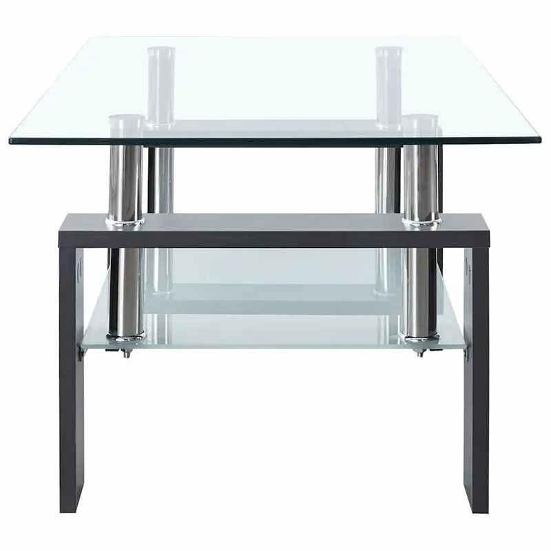 

Coffee Table Gray and Transparent 37.4"x21.7"x15.7" Tempered Glass
